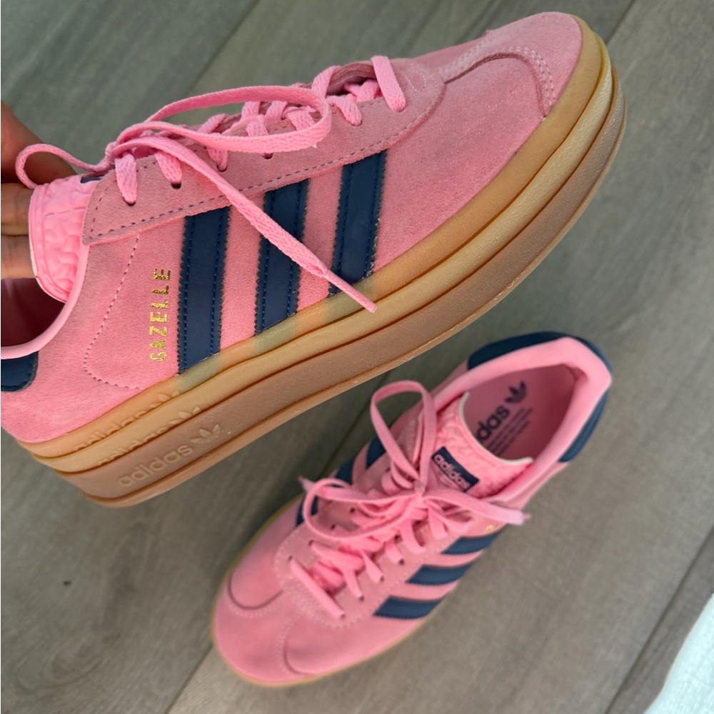 Adidas Pink and Blue Gazelle Bold Sneakers 8